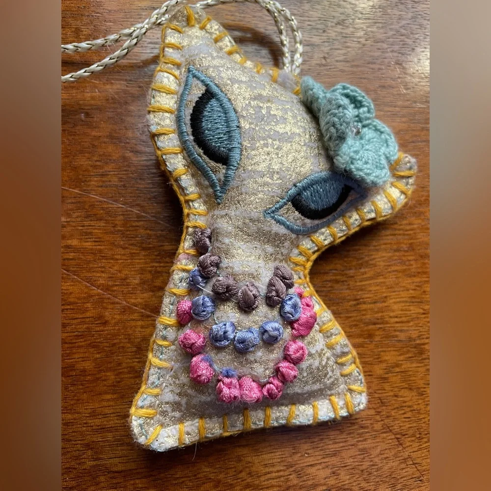 Crate & Barrel Glam Boho Cat w/ Necklace Ornament